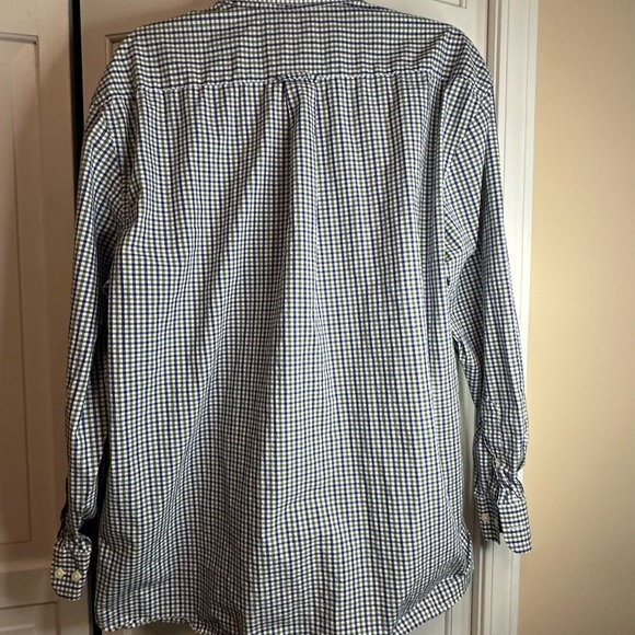 Jos. A. Bank men's button down shirt. Green and blue plaid. Tradtional fit. XL - Picture 4 of 5